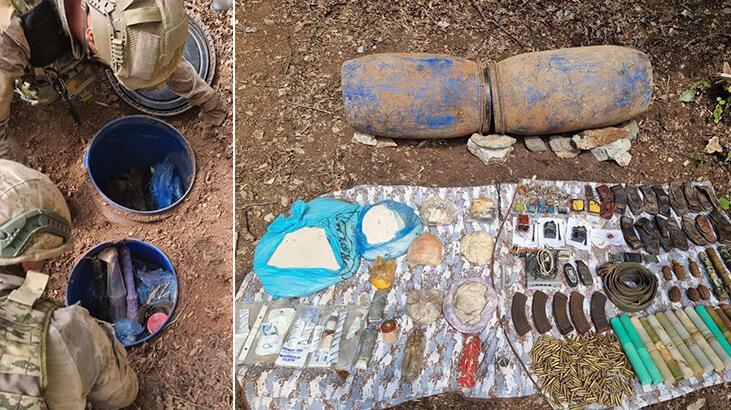 Amanoslar’da PKK’ya ait patlayıcı ve mühimmat imha edildi