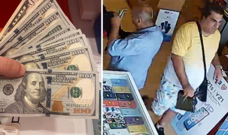 Arap turist gibi davranıp ‘sahte dolarla’ 2 cep telefonu aldı