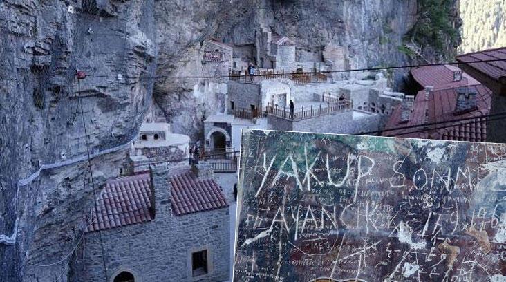 Aşk ilanları siliniyor! Sümela’da iğne ile kuyu kazar gibi analiz