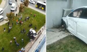 Avcılar’da feci kaza: Şarampole yuvarlanıp duvara çarptı…