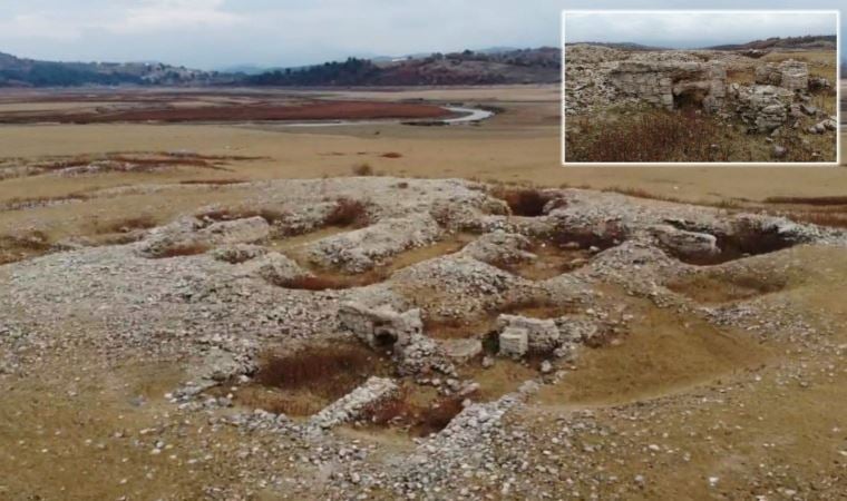 Baraj kurudu, bin 500 yıllık hamam ve kilise kalıntıları ortaya çıktı