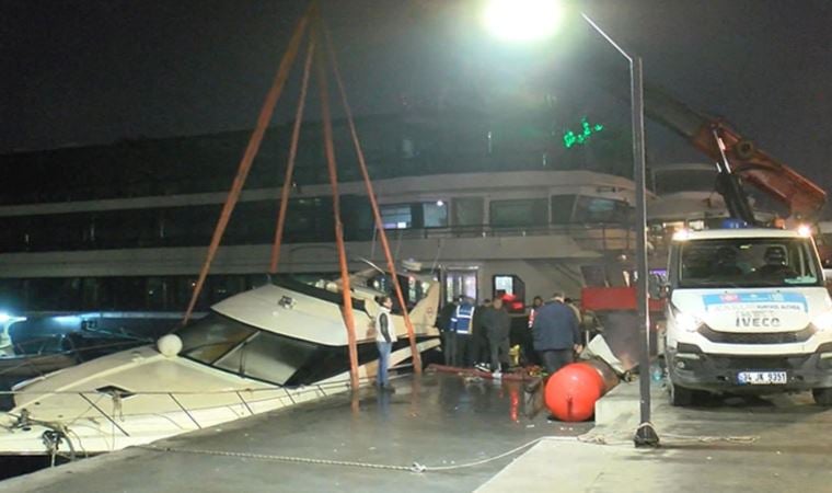 Bebek Sahili’nde su alan ‘lüks tekne’ battı