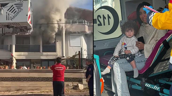 Belediye çalışanı, anne ve bebeğini yangından kurtardı