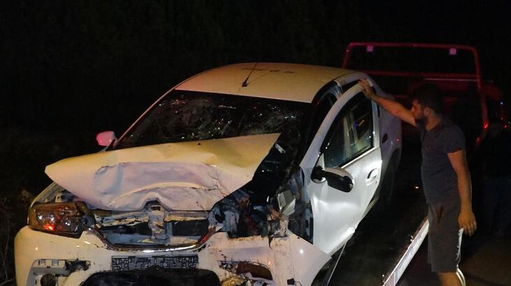 Beton su borusuna çarpan otomobilin sürücüsü hayatını kaybetti