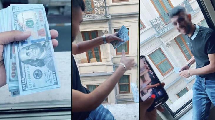 Beyoğlu’nda otel penceresinden dolar saçan şahıs yakalandı