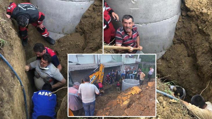 Boru bağlamaya girdi, su kuyusunda toprak altında kaldı