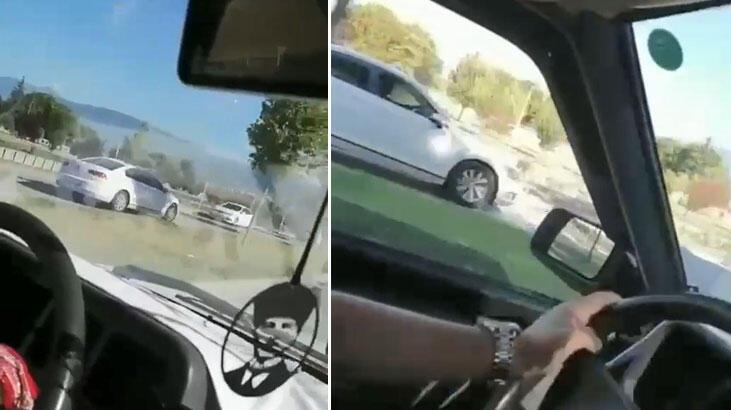 Bursa’da ters şeritte giden araç korku saçtı