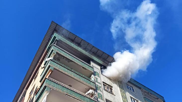 Diyarbakır’da 7 katlı apartmanda korkutan yangın