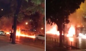 Fatih’te kazanın ardından araçlar alev aldı: Sürücüler ölümden döndü