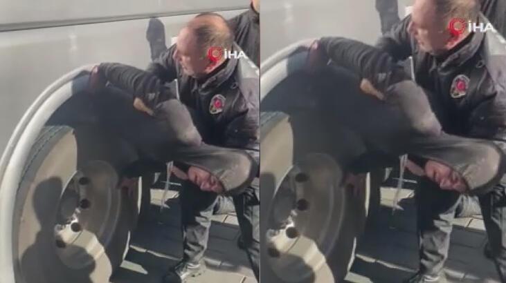Gören inanamadı! Otobüsün tekerleğinden 2 kişi çıktı