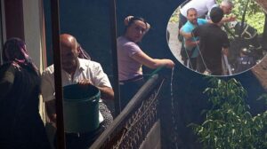 Gümüşhane’de evin bahçesinde çıkan yangın paniğe neden oldu
