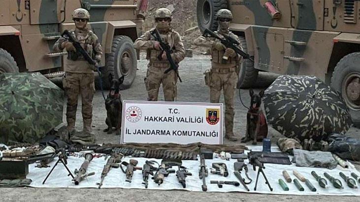 İçişleri: Çukurca’da çok sayıda silah, patlayıcı ve mühimmat ele geçirildi