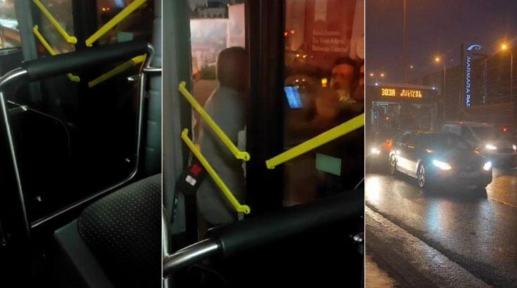 İETT otobüsünde dehşet! Şoförün kendilerini sollaması çıldırttı