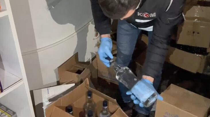 Kargo ile göndereceklerdi! 81 ilde sahte içki operasyonu polis kamerasında