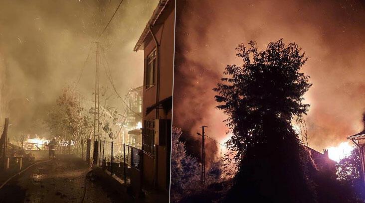 Kastamonu’da 6 ev, alev alev yandı