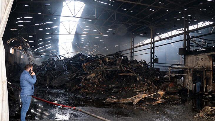 Kayseri’deki fabrika yangını 7 saatte söndürüldü