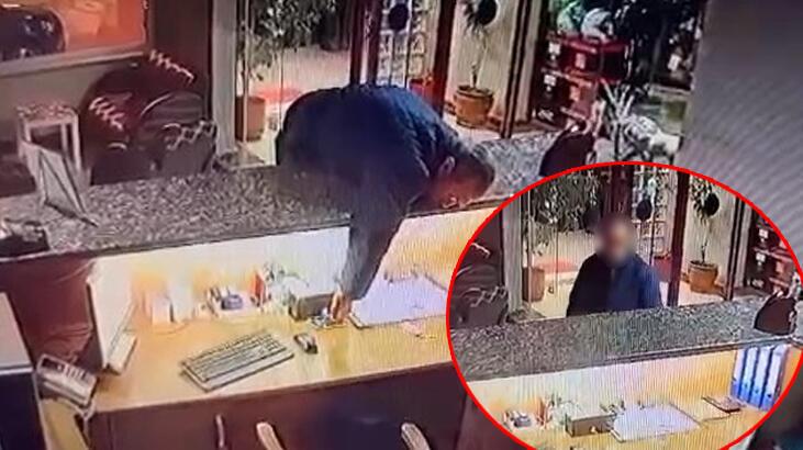 Kısa boylu hırsızın azmi! 40 bin liralık telefonu zıplayarak çaldı