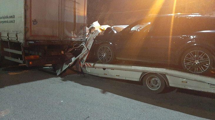 Korkunç kaza! Komyonun arkasında 8 kilometre sürüklendi