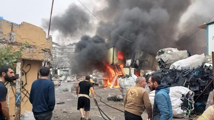 Maltepe’de işçilerin kaldığı konteynerde yangı! Ekipler sevk edildi