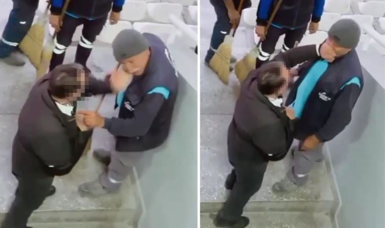 Neye uğradığını şaşırdı… Görev sırasında temizlik işçisine tokat!