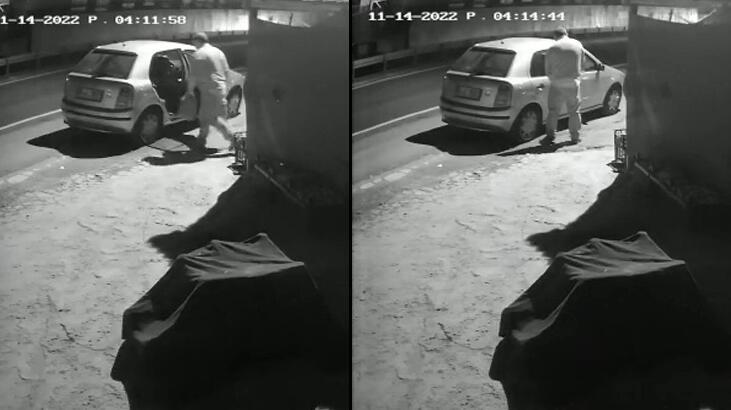 Önce meyve sebze çaldı, sonra idrarını yaptı!