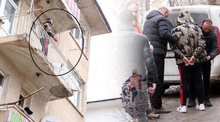 Polisi gördü, alt katın balkonuna atladı! Ne yaptıysa kaçamadı