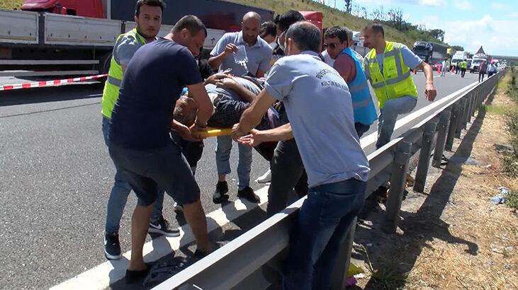 Sarıyer’de kimyasal madde yüklü TIR devrildi