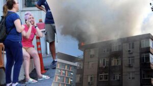 Şişli’de 6 katlı apartmanda çıkan yangın sokağa döktü