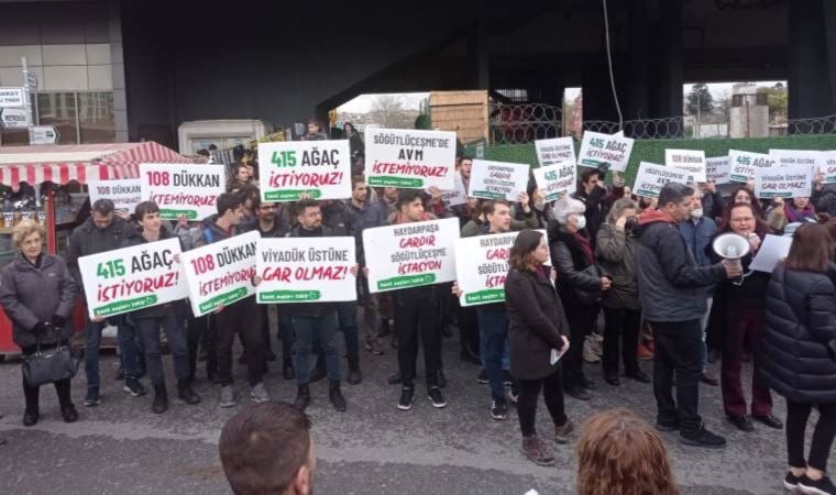 Söğütlüçeşme’de yeşil alana yapılan hukuksuz AVM inşaatına karşı eylem