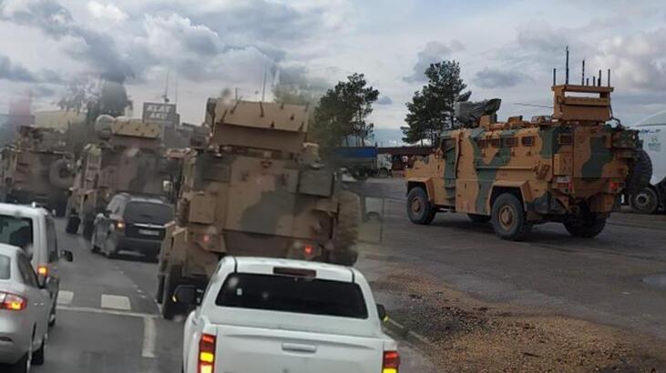 Suriye sınırında askeri araç hareketliliği