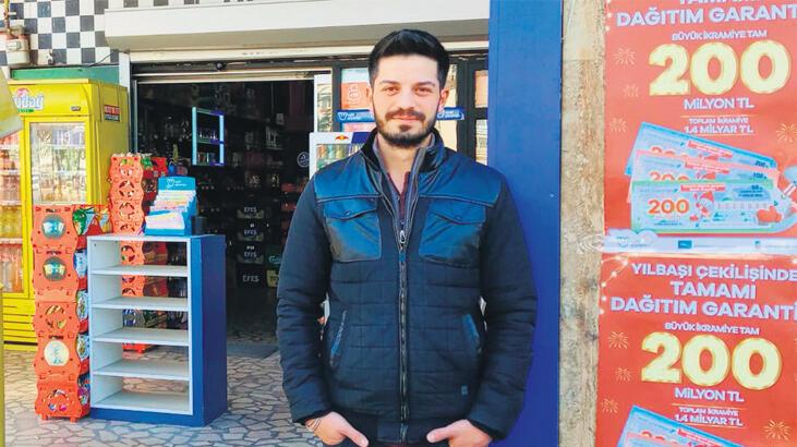 Talihli bileti makineden almış