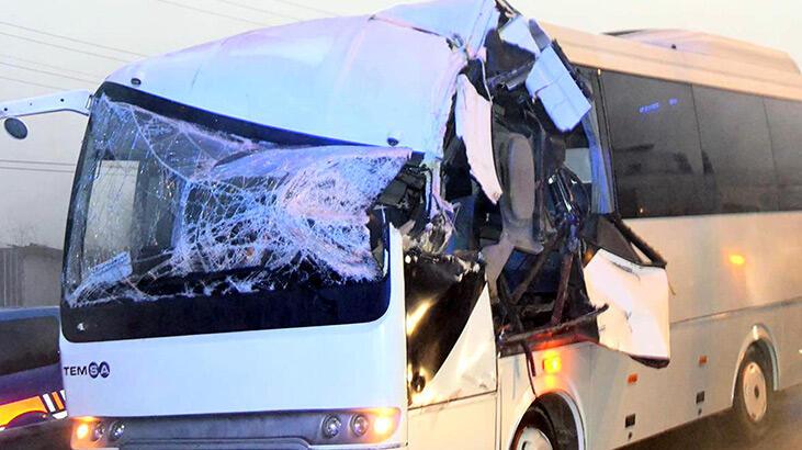 Tekirdağ’da işçi servisi TIR’a çarptı: 12 yaralı