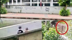 Trabzon’da mezarlık ve okul duvarlarına yazılar yazan, gamalı haç çizenler çocuk çıktı