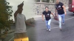 Trafikte akılalmaz dakikalar! Silahla kovaladı, darbetti