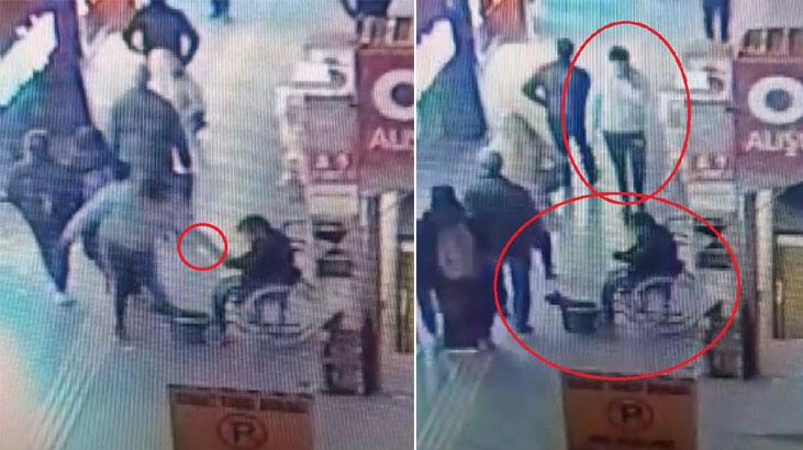 Yürüme engelli çiçekçinin telefonunun çalınma anı kamerada