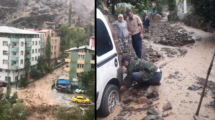 Yusufeli’nde dereler taştı, yollar çamurla kaplandı